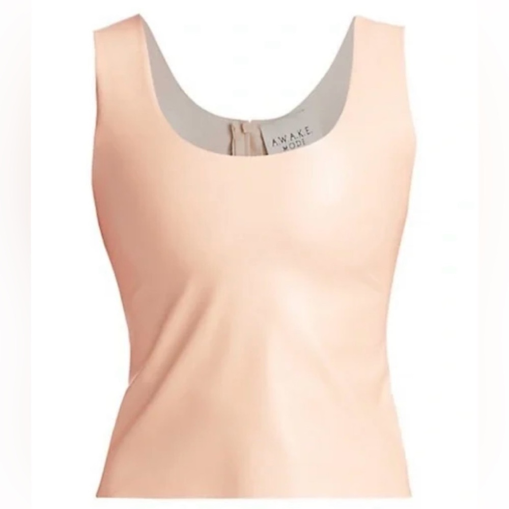 Faux Leather Tank in Nude